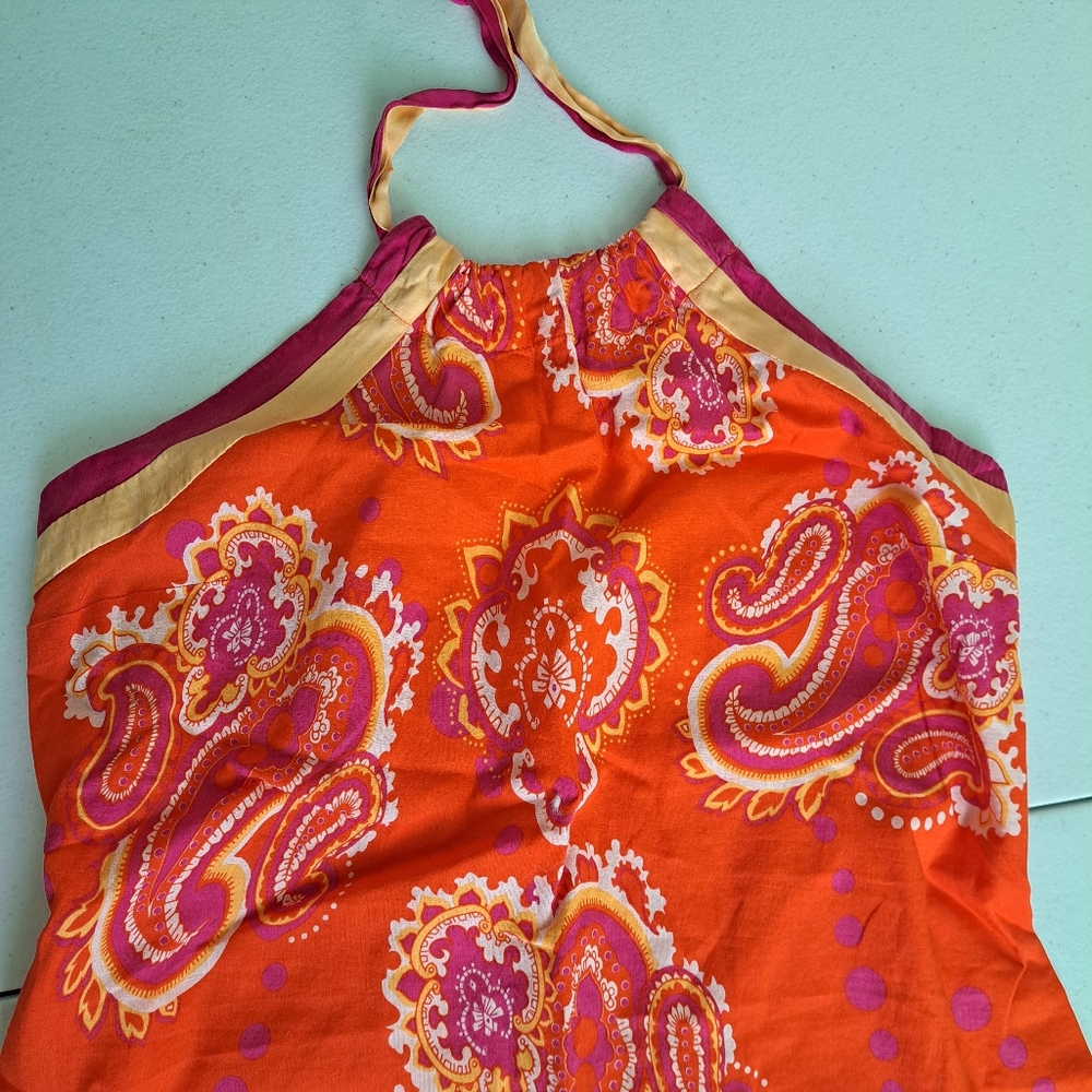 Guess Orange and Pink Halter Top - Picture 2 of 5